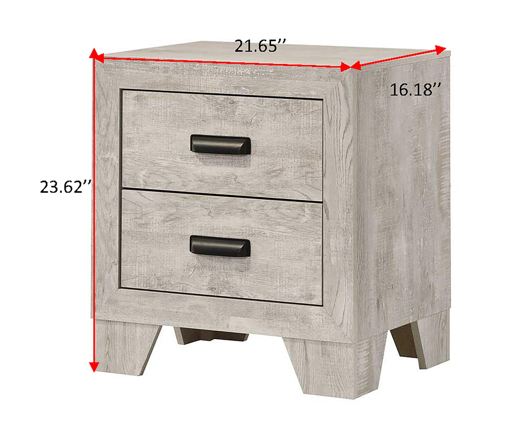 Millie Light Gray Panel Bedroom Set with Bed, Dresser, Mirror, Nightstand & Chest nightstand by Crownmark | Decor Furniture