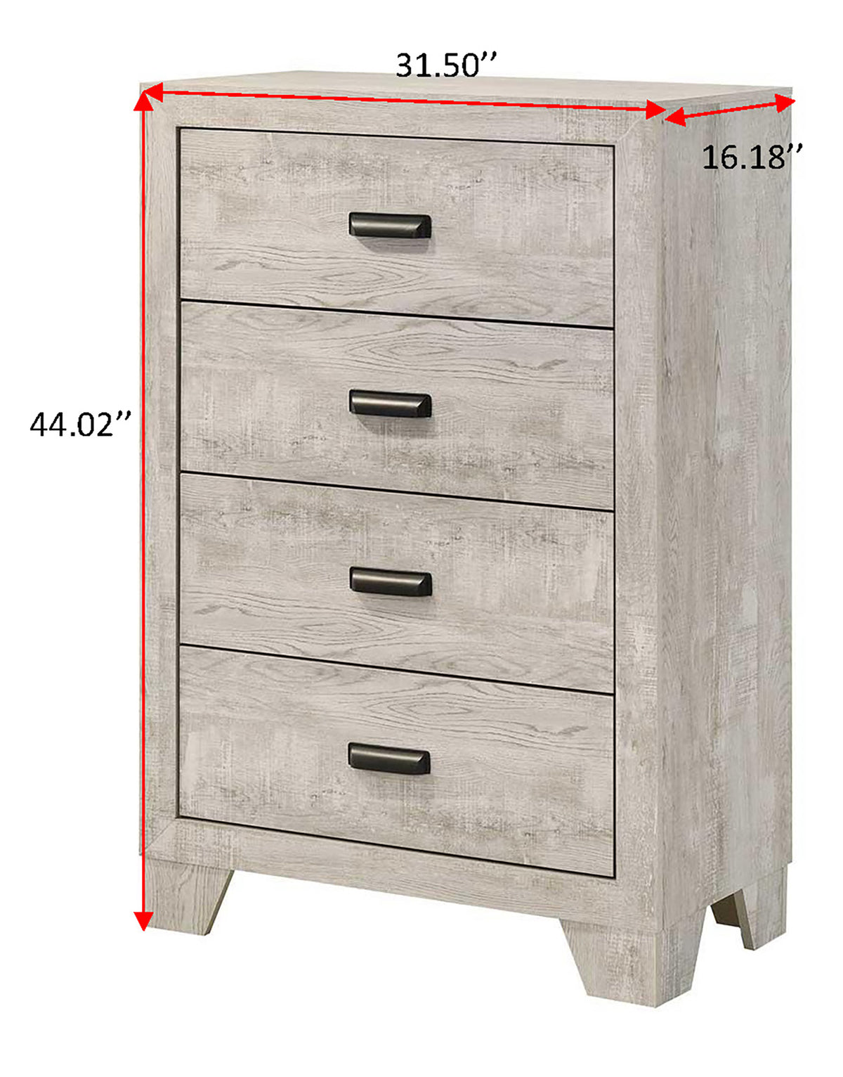 Millie White 4-Drawer Chest chest by Crownmark | Decor Furniture