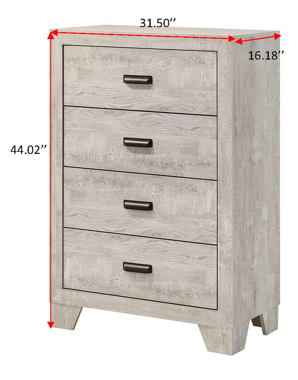 Millie White 4-Drawer Chest chest by Crownmark | Decor Furniture