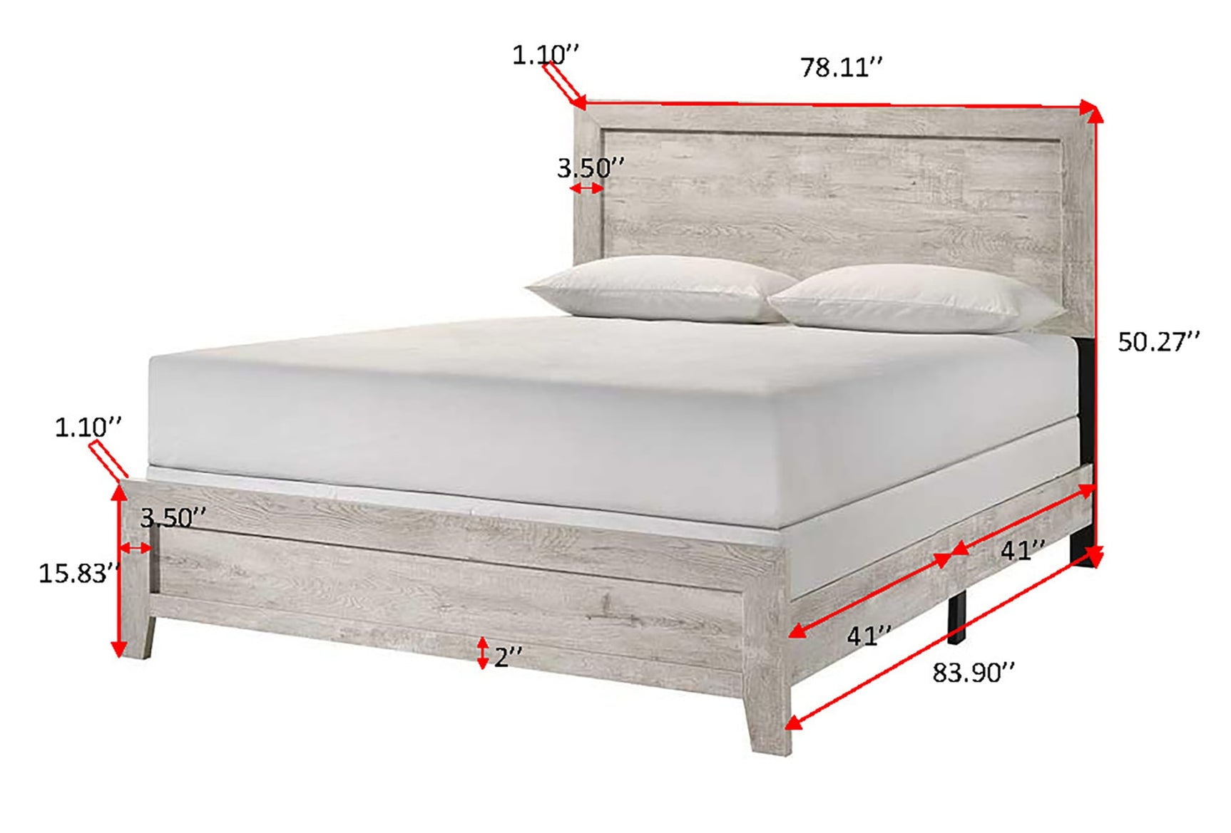 Millie Light Gray Panel Bedroom Set with Bed, Dresser, Mirror, Nightstand & Chest king bed by Crownmark | Decor Furniture