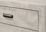 Millie Light Gray Panel Bedroom Set with Bed, Dresser, Mirror, Nightstand & Chest detail view by Crownmark | Decor Furniture
