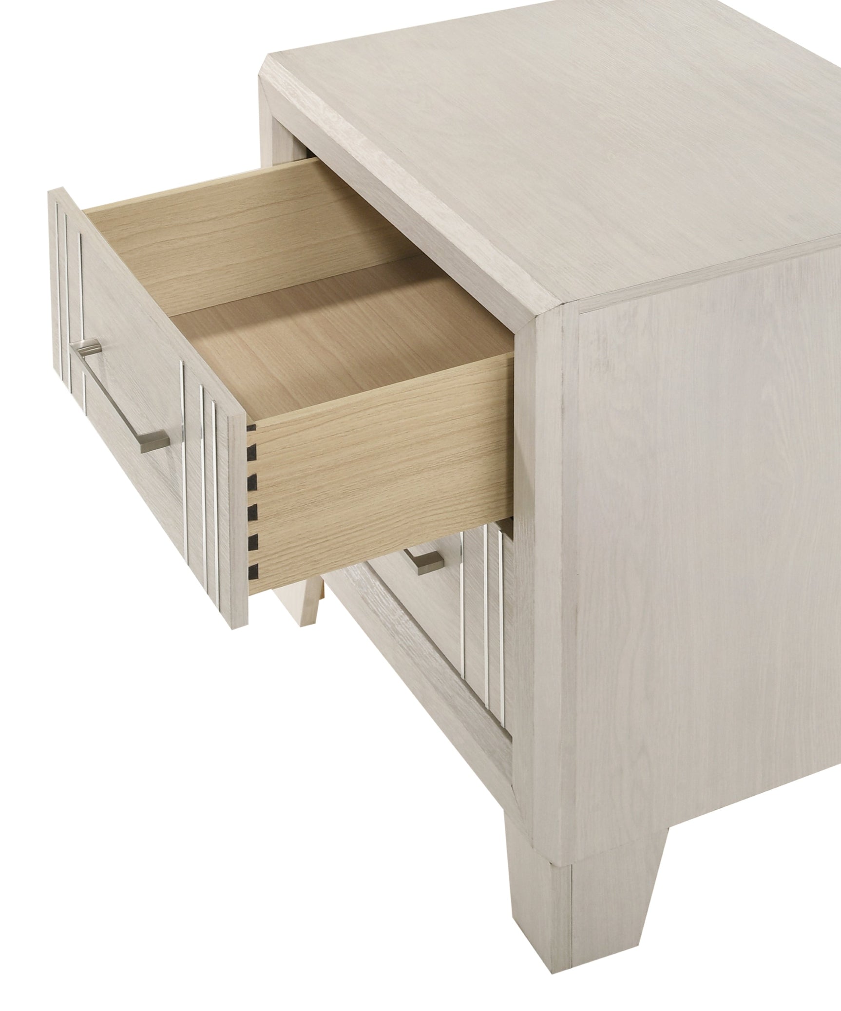 Charlie Cream nightstand drawers open