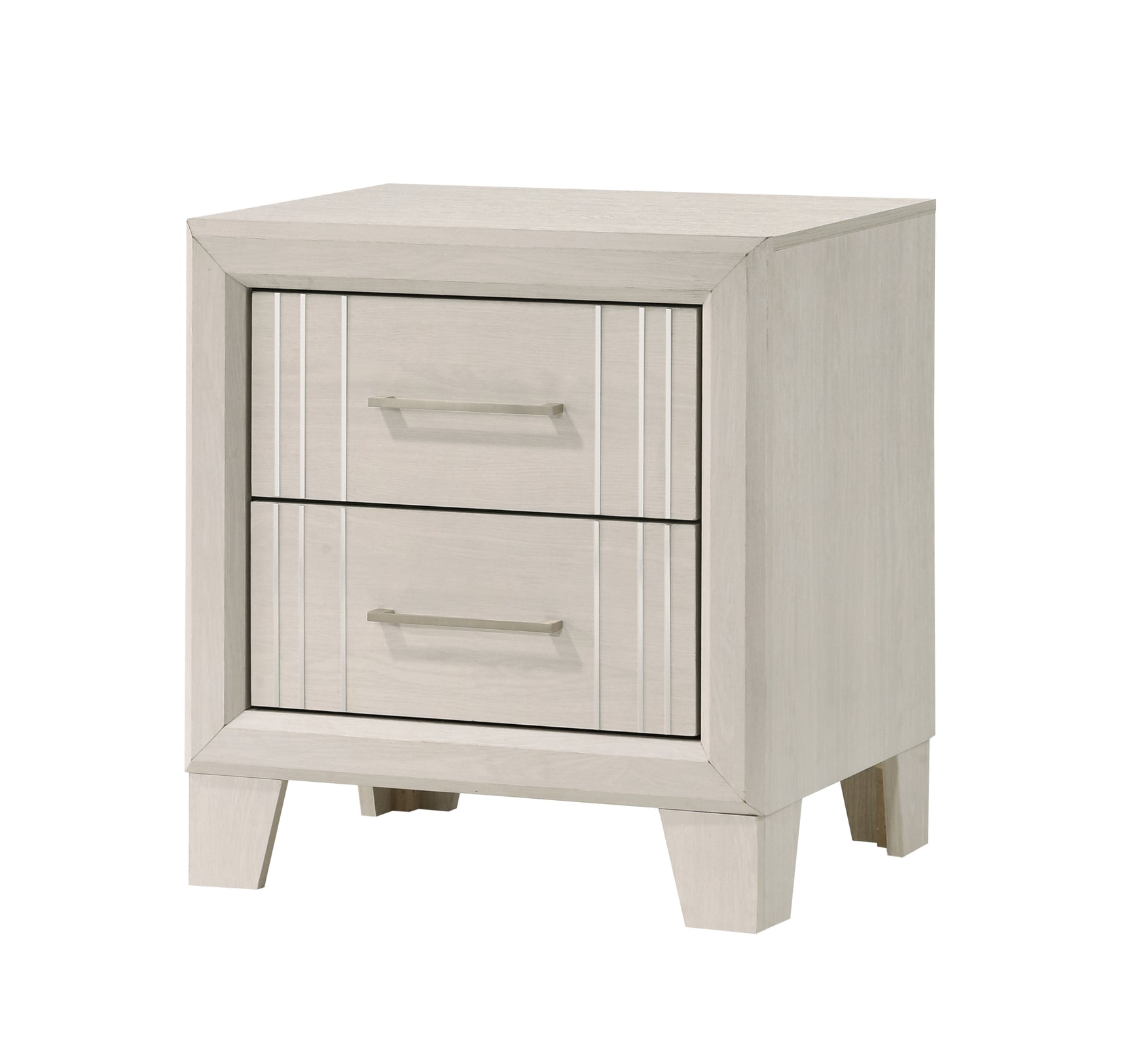 Charlie Cream TV Stand assembled in living room setting