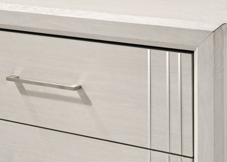 Charlie 5-drawer chest cream finish angled view