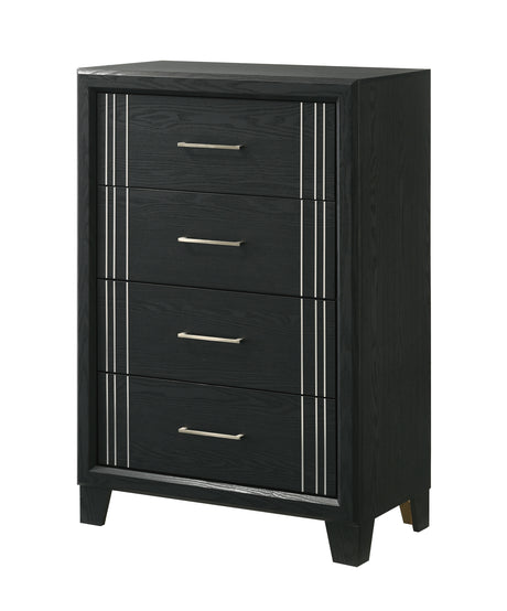 Charlie Charcoal Nightstand in charcoal finish, front angle