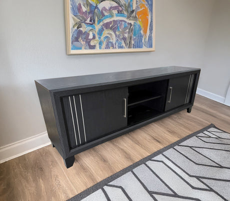 Charlie charcoal TV stand front angle