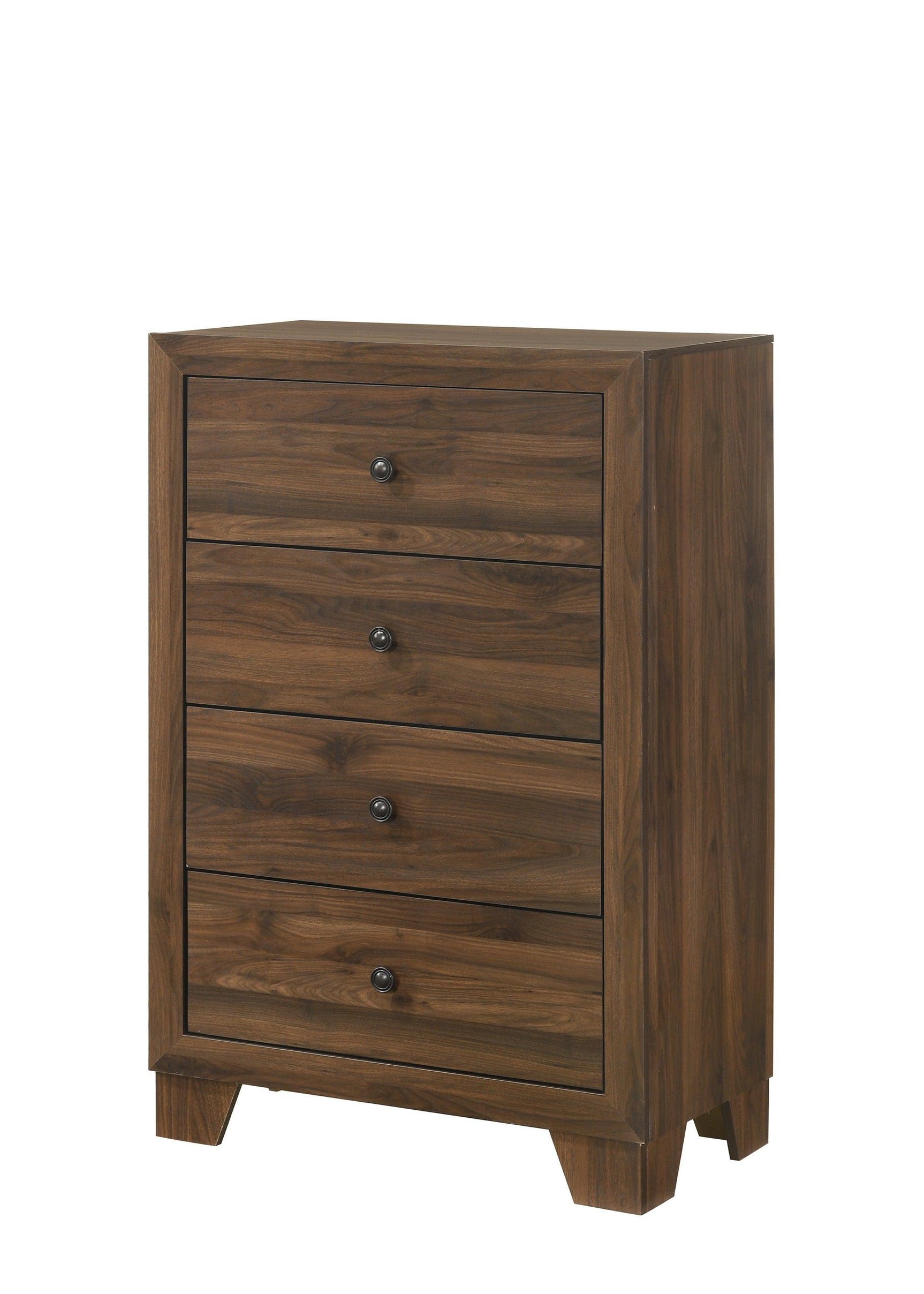 Millie Brown chest with 4 drawers, brown cherry finish with center glide hardware