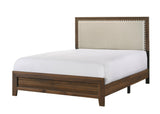 Side view of Millie Brown Upholstered Fabric Panel King bed