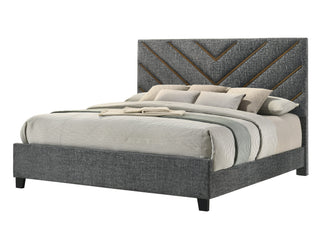 Zane Gray Upholstered Panel King Bed from Decor Furniture