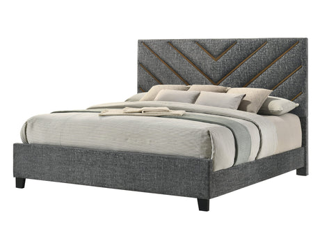 Zane Gray Upholstered Panel King Bed from Decor Furniture