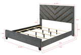 Zane Gray Upholstered Panel King Bed view 4
