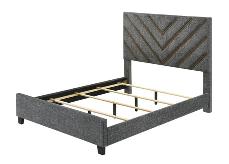 Zane Gray Upholstered Panel Queen Bed view 3