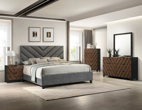 Zane Gray Upholstered Panel Bedroom Set from Decor Furniture
