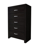 Jaylen Black Chest with 4 drawers and metal accents