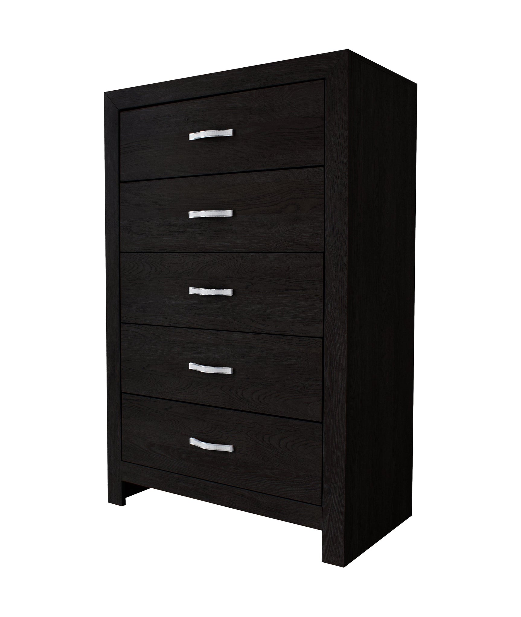 Jaylen Black Chest with 4 drawers and metal accents