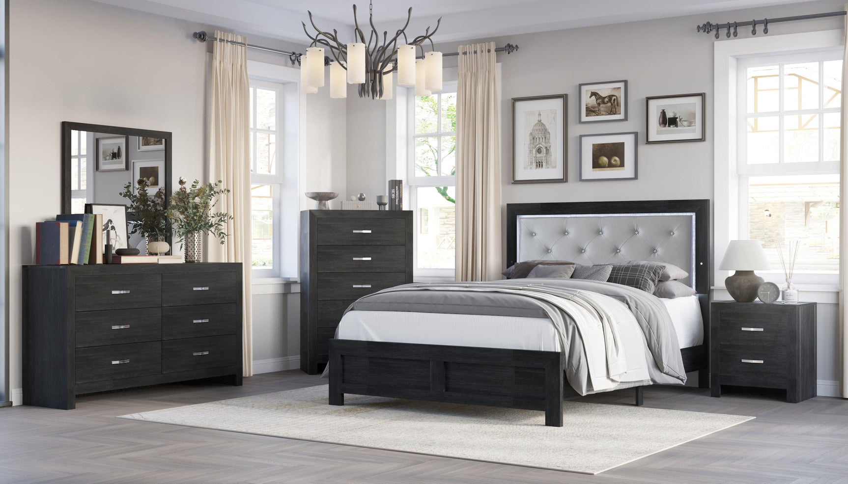Jaylen Black Bed in One Box king size