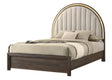 Noreen Brown Gray Upholstered LED Panel King Bed from Decor Furniture
