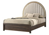 Noreen Brown Gray Upholstered LED Panel King Bed from Decor Furniture