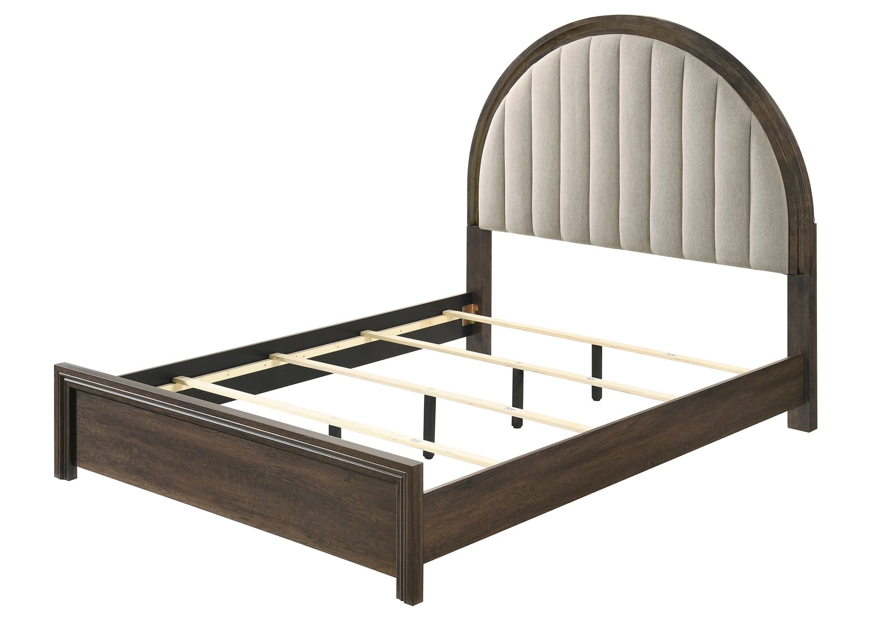Noreen Brown Gray Upholstered LED Panel King Bed view 4