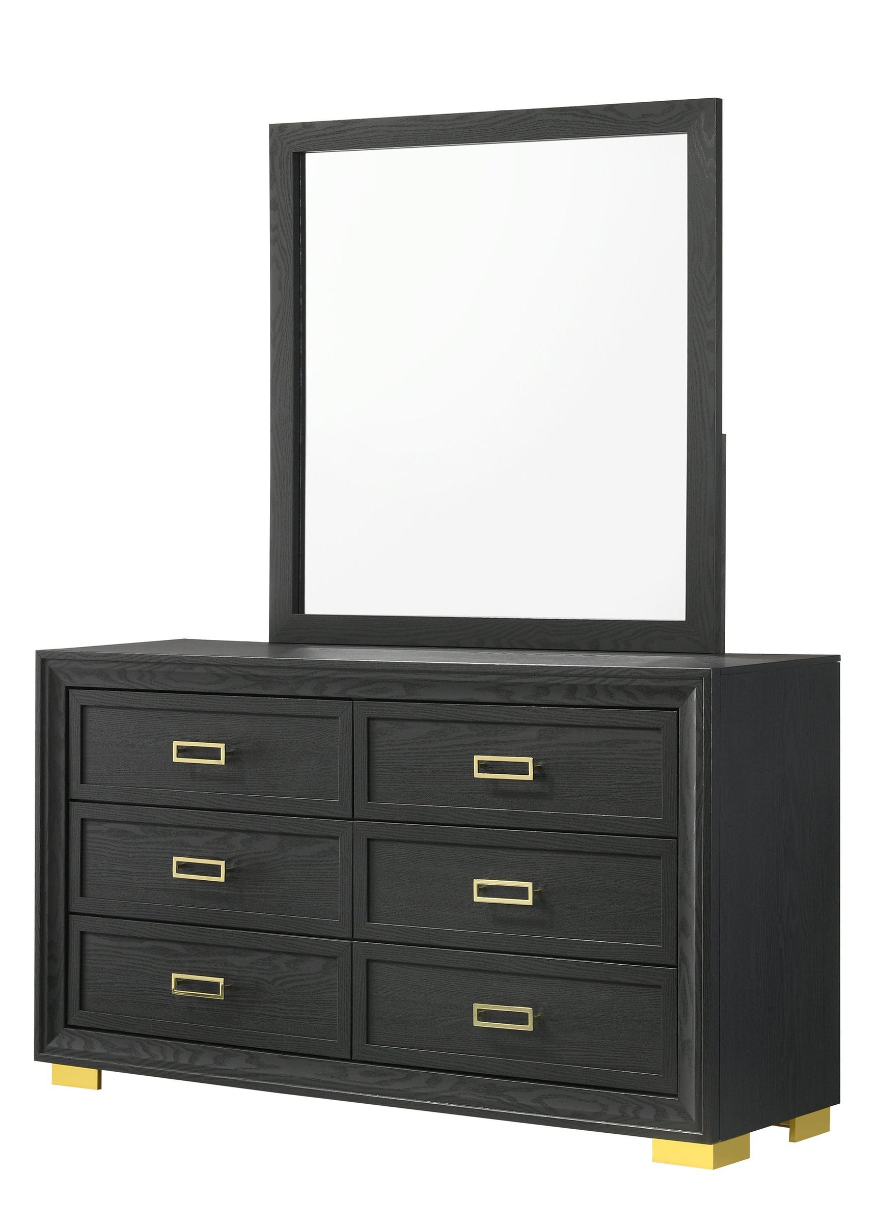 Pepe Chest black and gold side angle showing 4 drawers