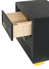 Pepe Black Contemporary Dresser top and drawer close-up