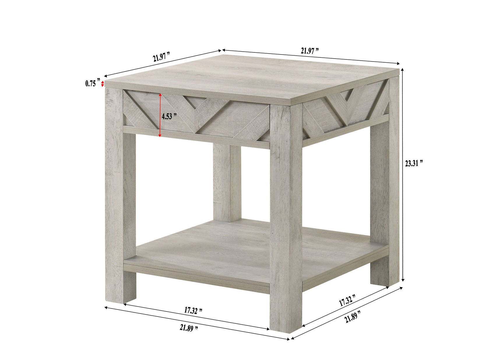 Three tables stacked arrangement