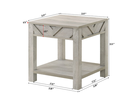 Three tables stacked arrangement