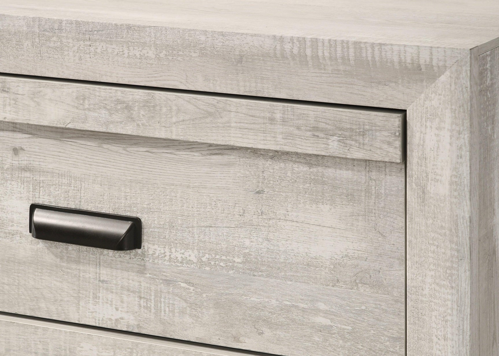 Side view of dresser and mirror from Valor Beige Bedroom Set