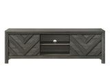 Valor Gray TV Stand storage compartments open