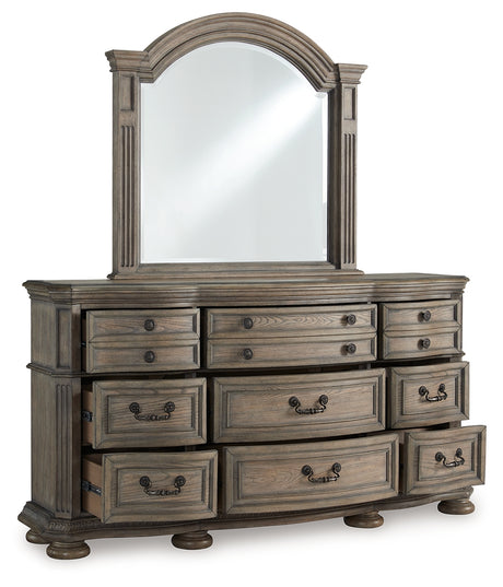 Top view of Ardenfield dresser open drawers