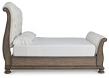 Side view of Ardenfield King Upholstered Sleigh Bed
