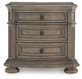 Side view of Ardenfield light brown nightstand