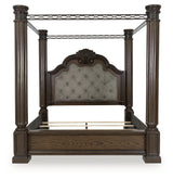 Side angle of Maylee King Canopy Bed