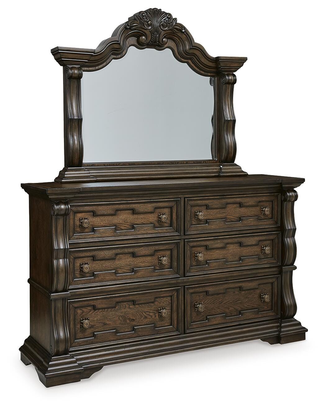 Maylee Dark Brown Upholstered Bedroom Set angled view