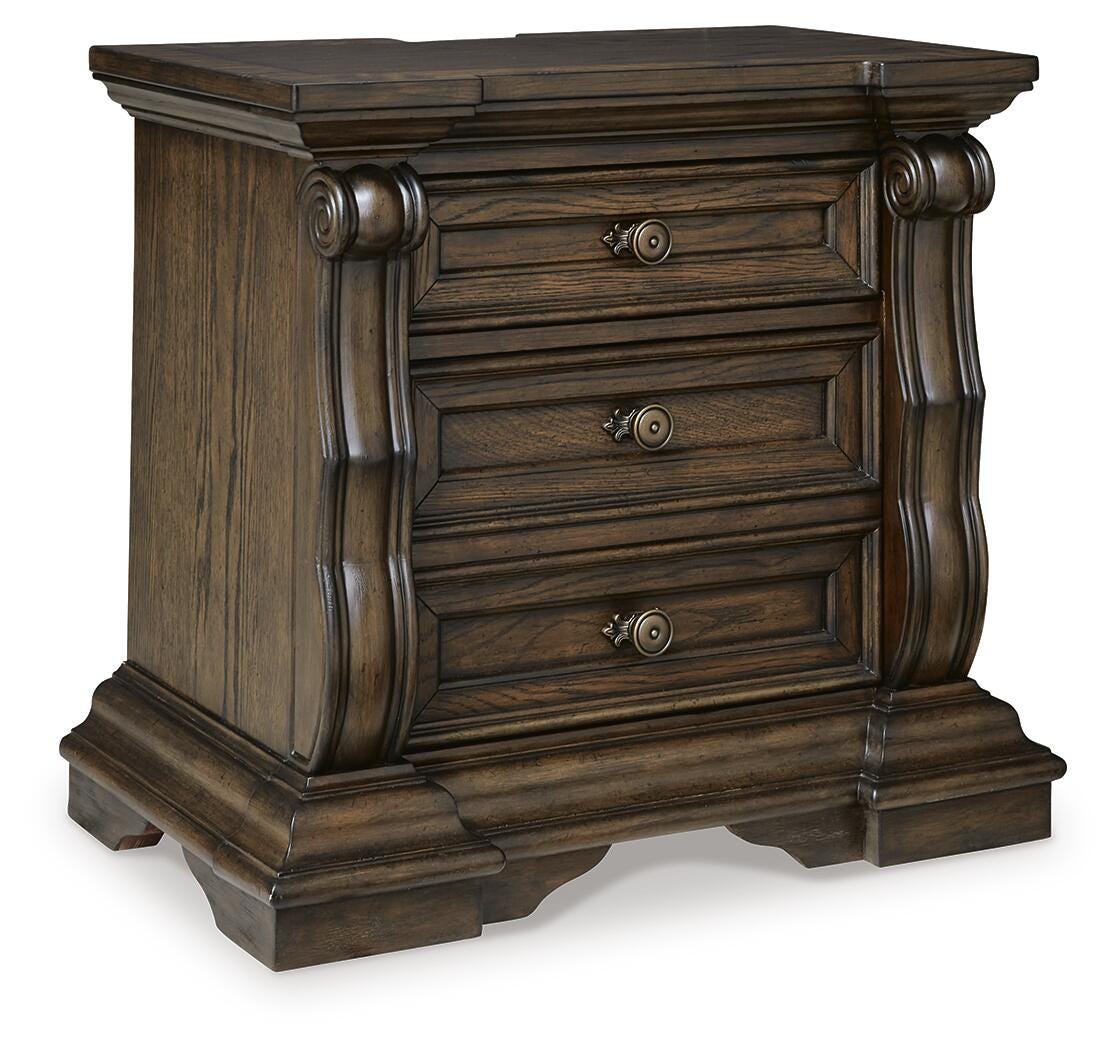 Maylee Dark Brown Upholstered Bedroom Set angled view