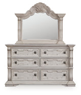 Front-on view of Bruchandi mirror attached to dresser