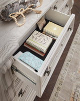 View of felt-lined top drawer interior