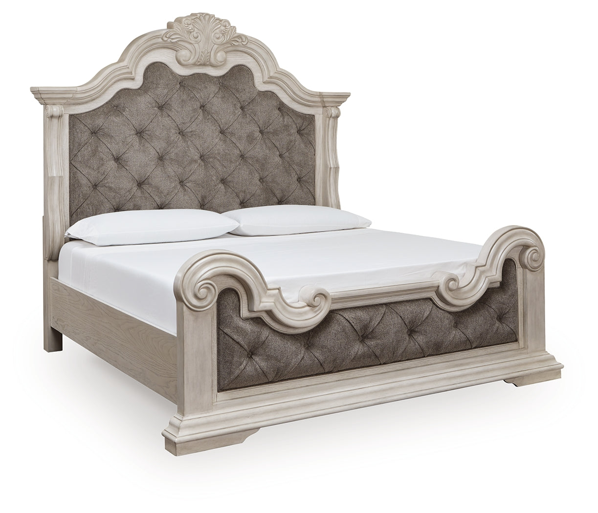 Bruchandi King Upholstered Panel Bed angled side view
