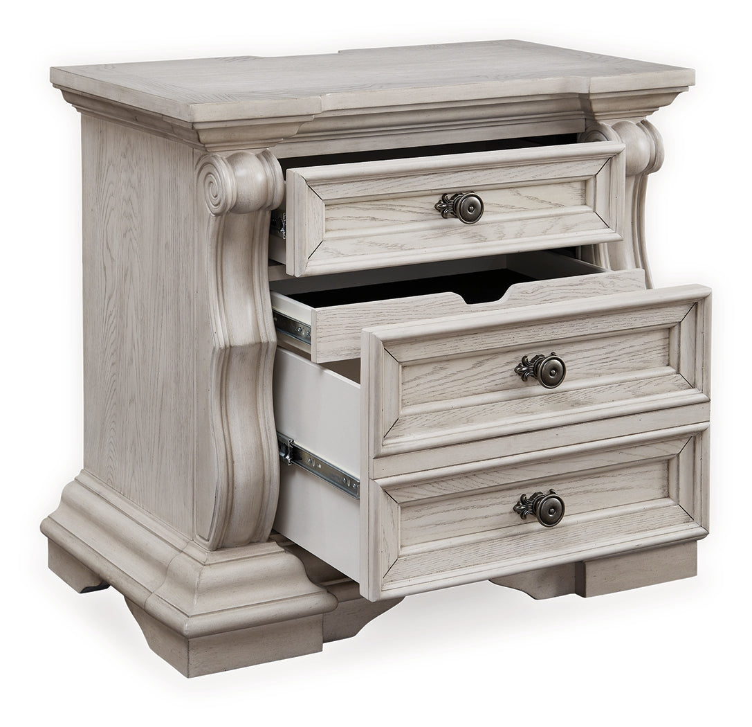 Bruchandi nightstand angled open drawer view