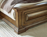 Close-up of footboard details on Frantanna bed