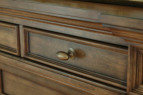 Frantanna Brown Dresser antiqued brass knobs detail