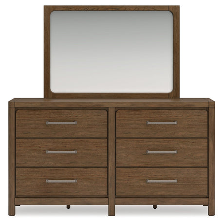 Side profile of Cabalynn dresser and attached mirror