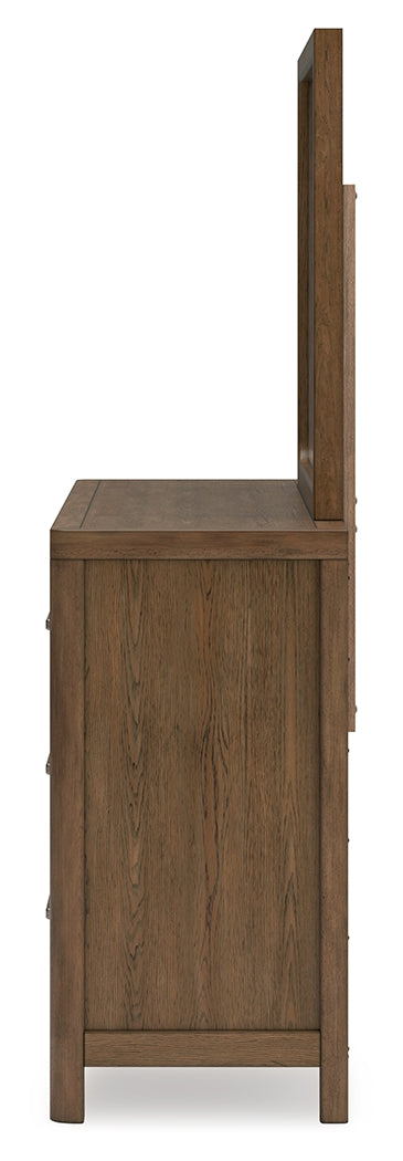 Rear view of Cabalynn dresser with attached mirror