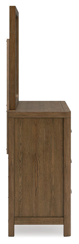 Top detail showing light brown finish