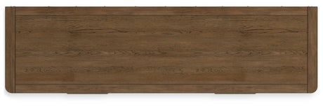 Close-up of Cabalynn Dresser aged pewter-tone handles