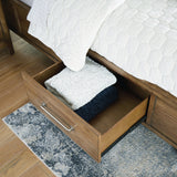 Close-up of natural wood grain texture on Cabalynn Bed
