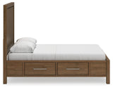 Close up of wood grain on bed frame