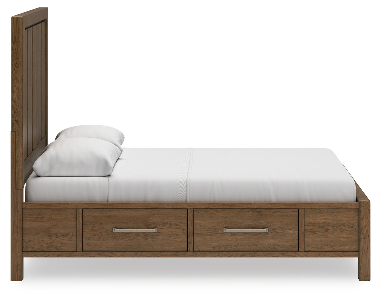 Close up of wood grain on bed frame