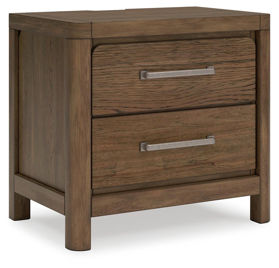 Cabalynn Nightstand side angle highlighting wood grain and drawer detail
