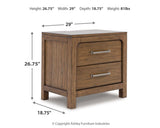 Cabalynn Light Brown Upholstered Bedroom Set dimension view